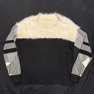 Two by‎ Vince Camuto Color Block Fuzzy Pullover Sweater Size M